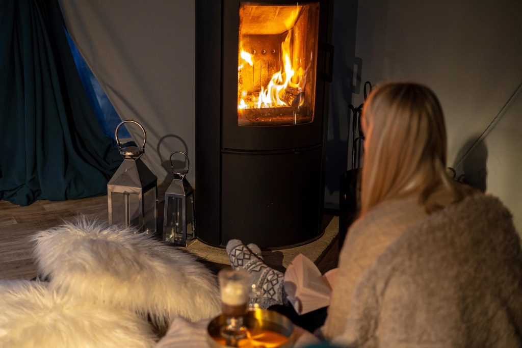Cosy glamping dome with log burner